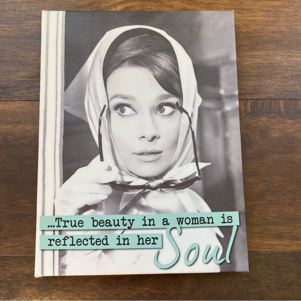 Audrey Hepburn Canvas Wall Art Quote Beauty Fashion Style Classic Old Hollywood